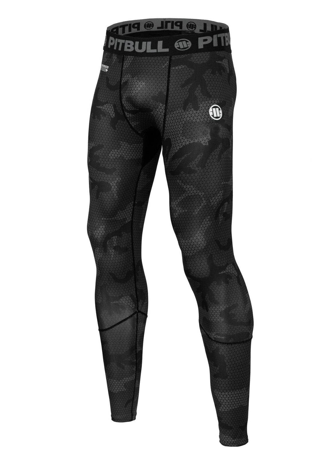 Herren-Леггинсы PitBull Compression Net Camo 2 ПОЛНОСТЬЮ ЧЕРНЫЕ тренировочные Schwarz 9090₽
