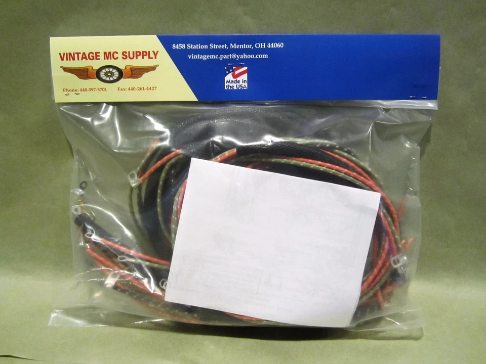 Kit completo de arnés de cableado Harley Davidson 1948-1957 WL, UL, FLH Foto 2 de 4