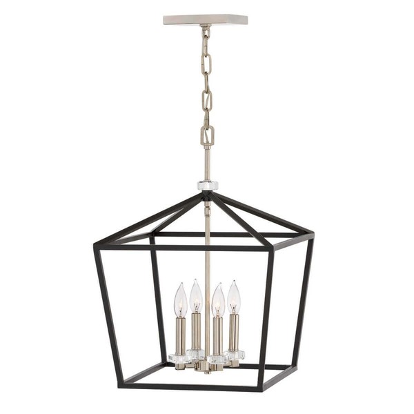 Elstead Stinson HäNgeleuchte E14 4-Fach 58Cm Schwarz Mit Poliertem Nickel-image