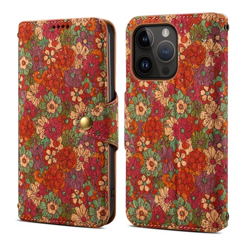 Cork Flower Series Fashion Retro Flip Leather Wallet card Cell Phones Case - Picture 23 of 26