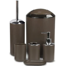 Bathroom Accessories Set 6 Pieces Bath Ensemble for Home Decorative Countertop