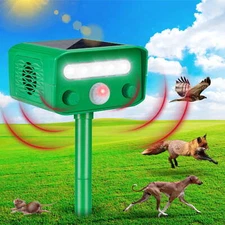 Animal Repeller Ultrasonic Solar Power Outdoor Pest Mice Deer Motion Sensor