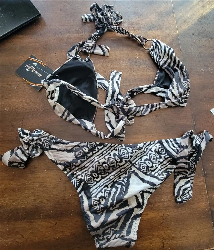 Nuevo con etiquetas Conjunto de Bikini Beach Joy Grande Estampado de Tigre Negro Gris Tribal 122764 Foto 2 de 2