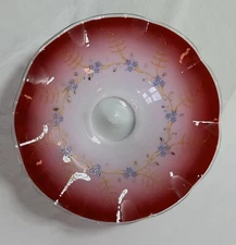 Brides Basket Bowl  Mt. Washington Glossy Enamel Decorated  Hand Blown Vintage