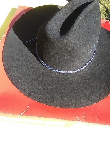 vintage STETSON cowboy hat BEAVER 4X black 7-3/8 59 XXXX - Picture 6 of 21