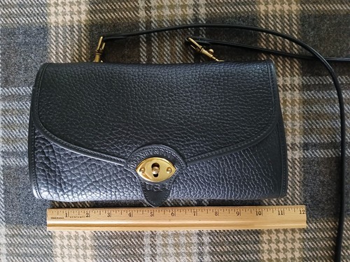 Vintage Dooney Bourke Cross Body Shoulder Bag Black Pebbled Leather Made In USA - Picture 2 of 10