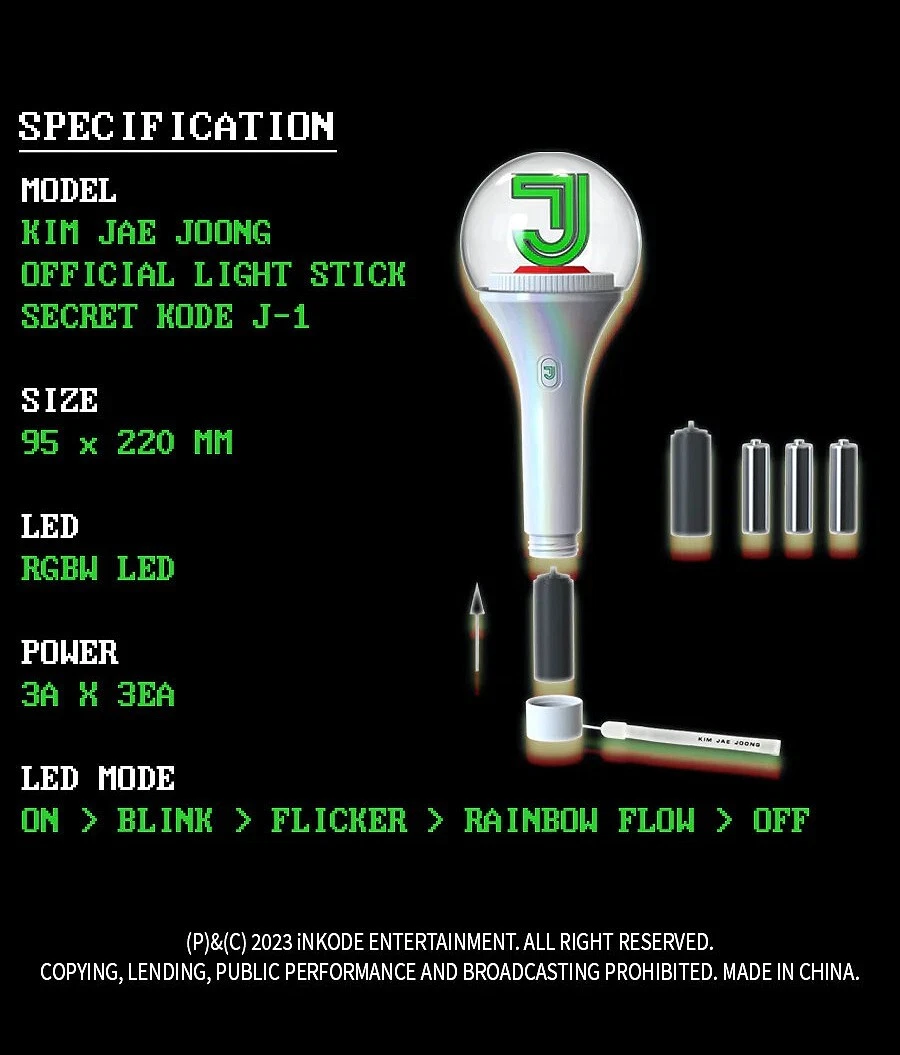 KIM JAE JOONG OFFICIAL LIGHT STICK SECRET KODE J-1/ Strap