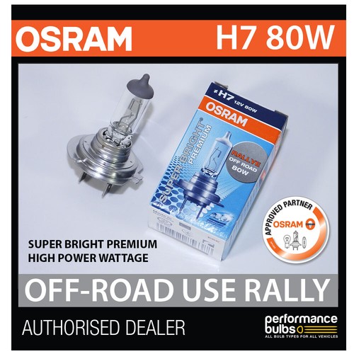 62261SBP OSRAM H7 80W SUPER BRIGHT PREMIUM OFF-ROAD RALLY BULB (x1)