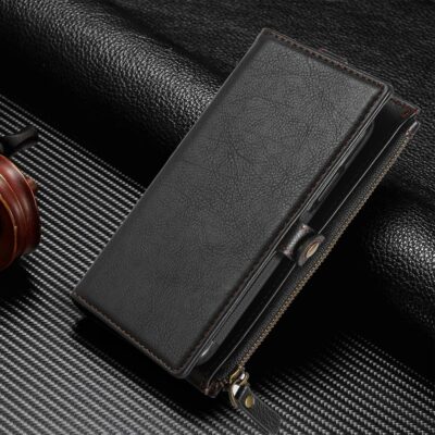 Full Body Protective Cover Rugged Leather Mens Wallet Case for Samsung S21 Plus