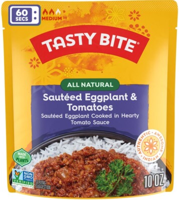 Tasty Bite Sauteed Eggplant & Tomatoes - Gluten Free, Vegan 10 oz (Pack of 3)
