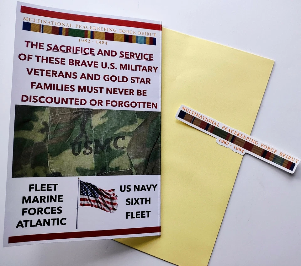 Memorial Card Beirut Lebanon CAR Peacekeeping Force Veteran 1982 1983 1984 - Image 2 of 4