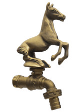 Brass Garden Tap HORSE Spigot Faucet Yard Vintage Water Home Decor Outdoor Livin