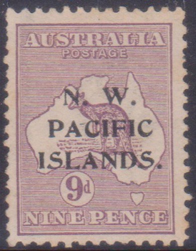 (F321-82) 1916 NW Pacific Islands 9d violet Kangaroo stamp MH (CG)