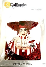California Costumes Women's Creepy Clown Wig 70933 Dark Red New