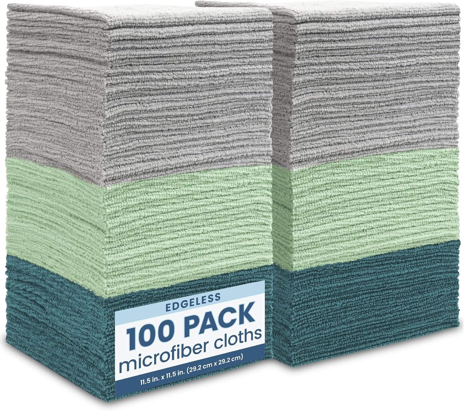100 Pack Microfiber Cleaning Cloth Edgeless Bulk Microfiber Towel for Home Count