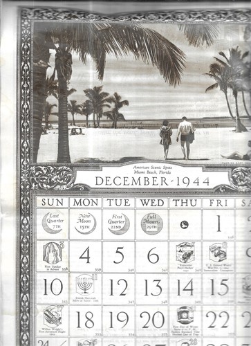 WHITE & WYCKOFF'S DISTINCTIVE STATIONERY 1944 CALENDAR - AMERICAN SCENIC SPOTS - Picture 4 of 5