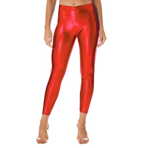 Damen Kunstleder High Waist Leggings Skinny PU Leder Hose Strumpfhosen Clubwear - Picture 47 of 55