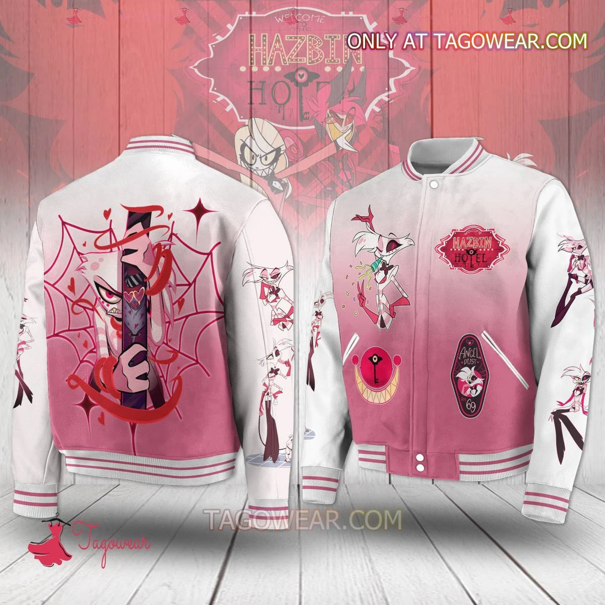 Angel Dust Hazbin Hotel Baseball Jacket