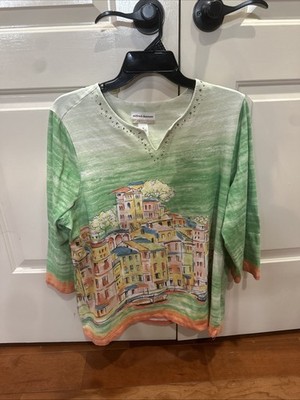 Alfred Dunner Women's Top 1X Green