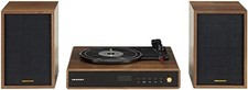 Crosley CR7019A-WA Alto 3-Speed Turntable with Bluetooth and Speakers, Walnut