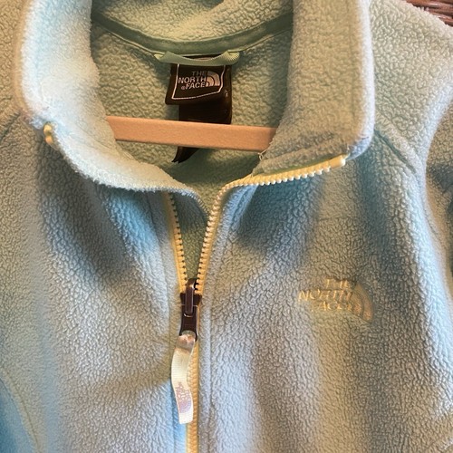 North Face Seafoam Green Girls Fleece Jacket Sz M 10-12 EUC - Picture 2 of 4