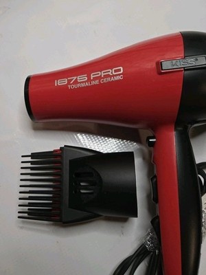 KISS Red 1875 Watt Pro Tourmaline Ceramic Hair Dryer 3 Heat