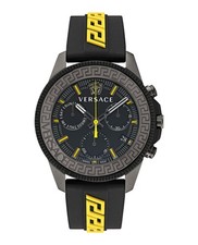 Versace Mens IP Gunmetal 45mm Strap Fashion Watch