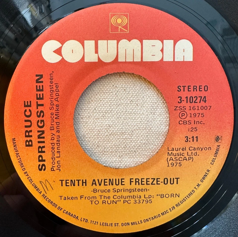 Bruce Springsteen – Tenth Avenue Freeze-Out 7" 1975 Canada NM - Image 3 of 4