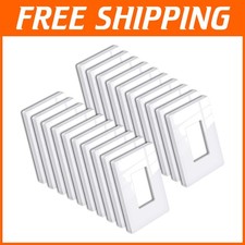 Sleek Mid-Size Screwless Outlet Cover, Gloss White, 20 Pack