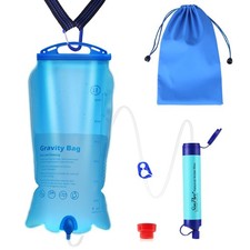 SimPure Gravity Water Filter, Portable Gravity-Fed Water Purifier with 3L Bag, T
