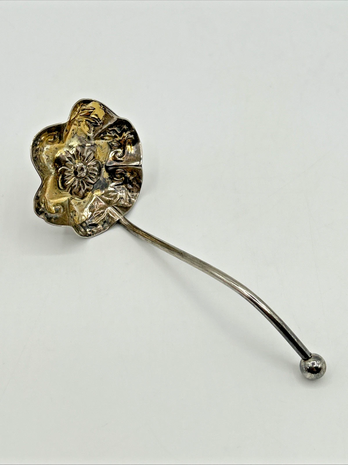 Antique Mayell Sauce Ladle Serving Spoon Silver Plated Ornate Design