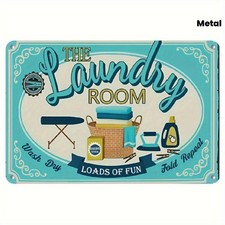 laundry room full of fun print suitable Tin Metal Signs Home D cor 8x12
