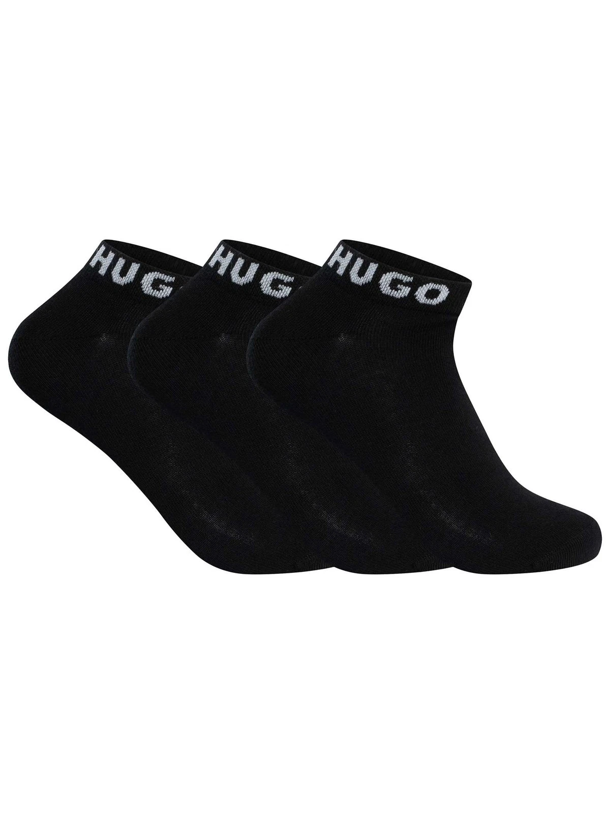 HUGO Men's 3 Pack Ankle Socks, Black