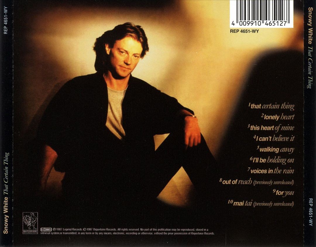 Snowy White That Certain Thing New Cd