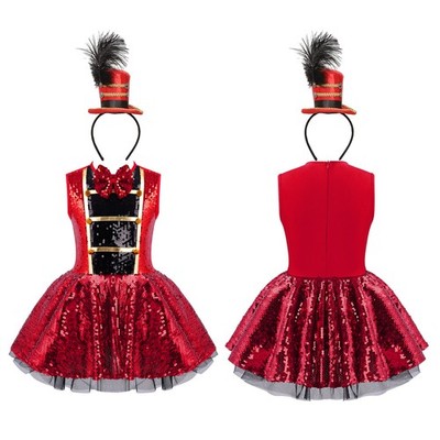 Mädchen Jumpsuit Tanzen Kleid Karneval Kostüme Ausbildung Trikot Showman Themen
