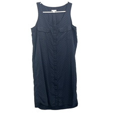 Gap Racerback Dress Womens Size XS Navy Swiss Dot Satin Career Preppy Nautical