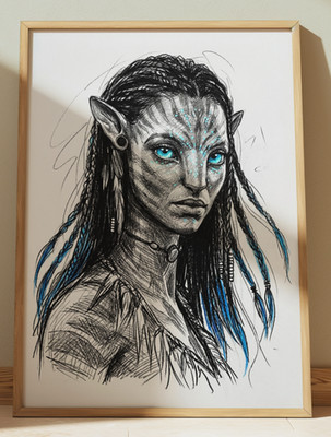 AVATAR NEYTIRI DRAWING PRINT SKETCH 8'' x 10'' AVATAR NEYTIRI WALL ART HOME DECOR