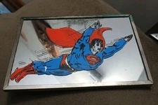 Superman DC Comics Framed Mirror 6" X 4" Shaving Avon Reflective Hanging Glass
