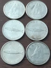 1962 & 1967 CANADA 10 CENTS COINS QUEEN ELIZABETH II. 6 COINS