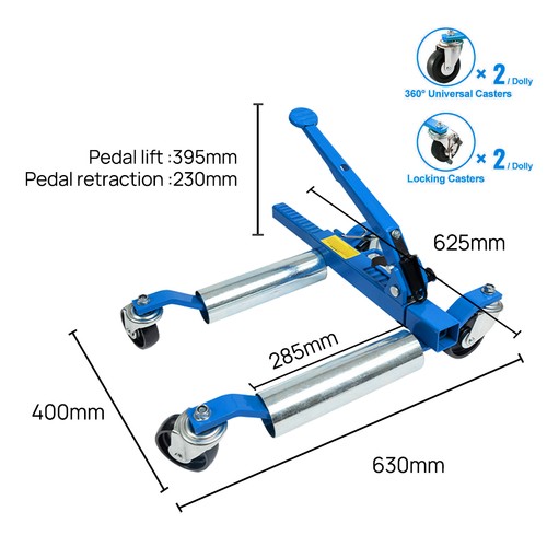 Ratcheting Wheel Dolly 750kg Auto Truck Vehicle Moving Lift Jack Car Skate 4pcs - Picture 2 of 14