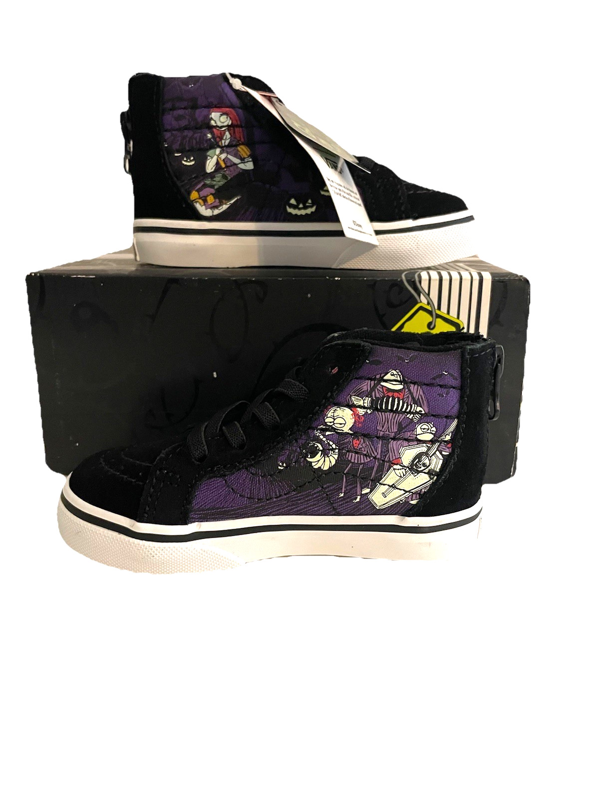 VANS x Nightmare Before Christmas Toddler Sk8 Hi Zip 6.5 T GLOWS in Dark NIB