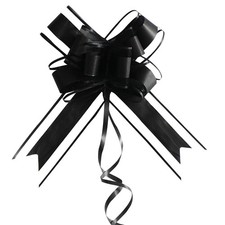 10 PCS Large Pull Bows Black Organza Gift Wrapping Ribbon Wedding Party Decor
