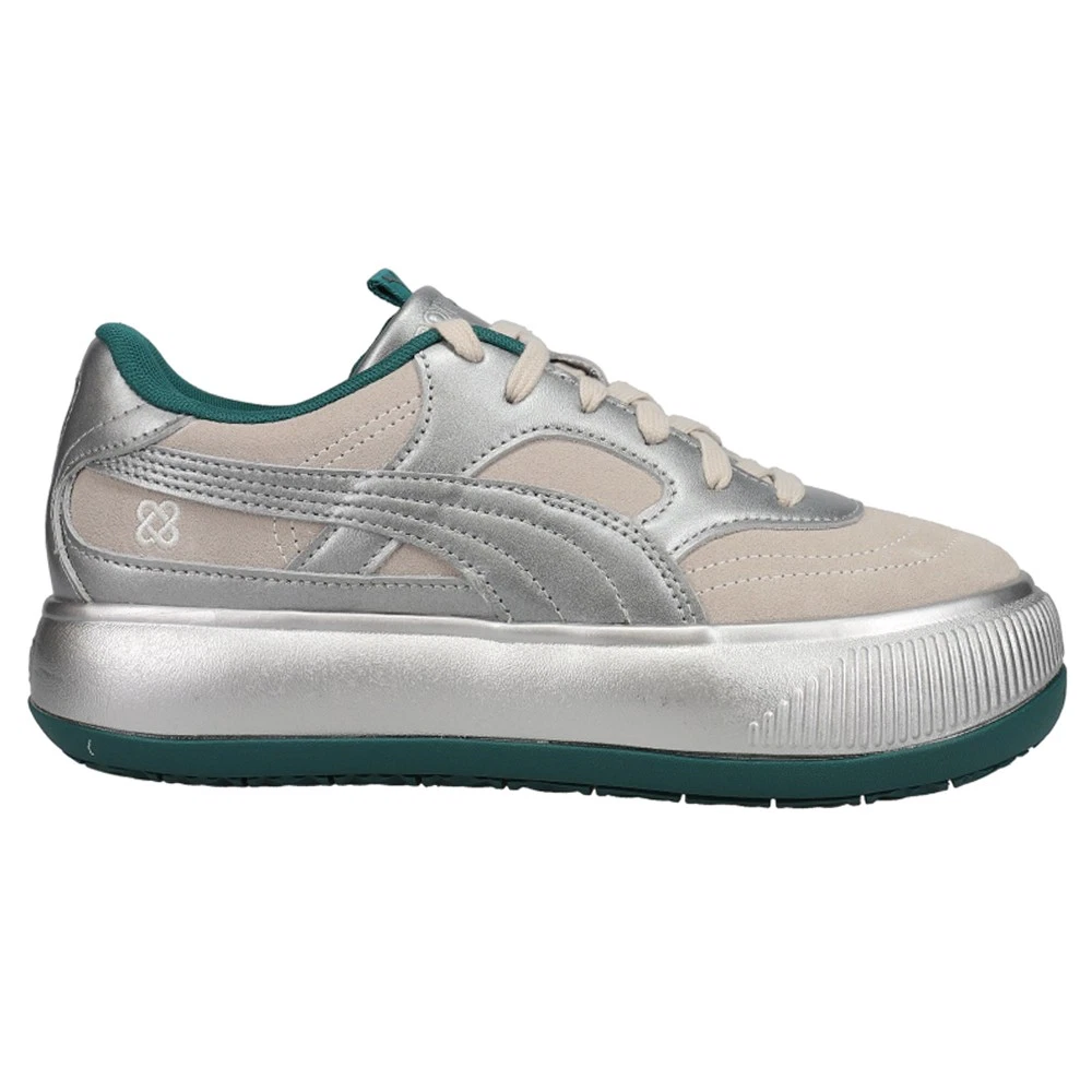 Sneakers PUMA Pronounce X scamosciate Mayu 2 plateau metallizzato stringate donna argento
