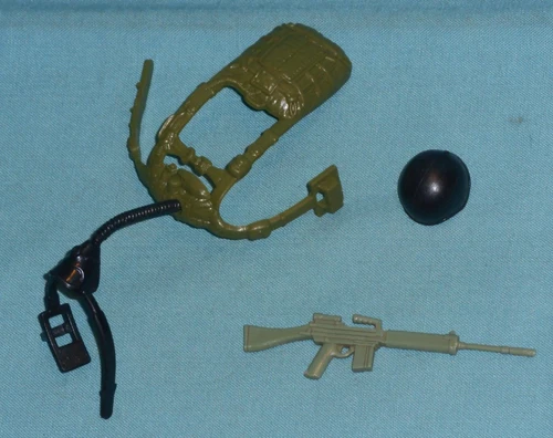 vtg  G.I. GI JOE gijoe RIP CORD WEAPONS LOT helmet gun parachute mask FREE SHIP
