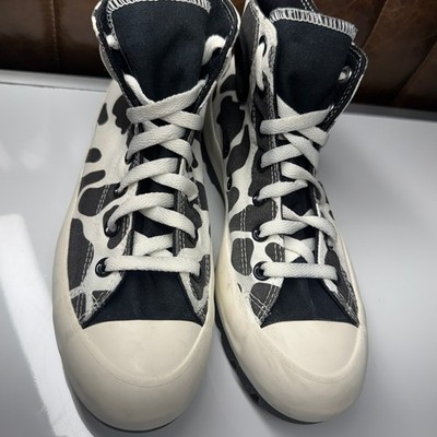 Converse All Star Chuck Taylor Lugged High Top Cow Print Sneakers Womens Size 8