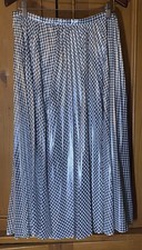 Ralph Lauren Pleated Maxi Skirt 6 black white Houndstooth Classic Black Label