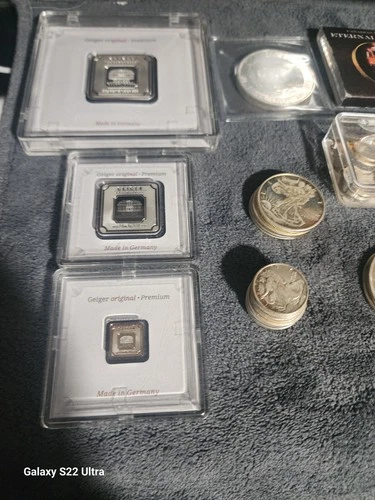 ** 300 Grams Of  Silver** ( mostly .999) Geigers,maple leaf, Bars, rounds