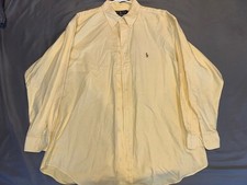 Ralph Lauren Shirt Mens 17-33 Flesh Pony Yellow Yarmouth Oxford Button Down