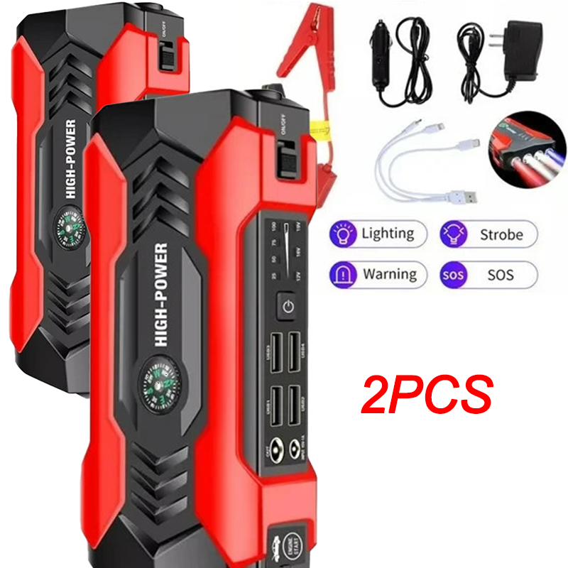 car booster box Jump Starter, VACASSO 5000A Car Battery Jump Starter for Up to 10L Gas and 8L Diesel Engines, 12V Portable Jumper Starter Power Pack with Car Starter Jump Box, LED short circuit 2PCS Car Jump Starter Booster