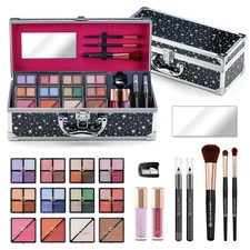 Makeup Kit for Teen Girls, All-in-One Beginner Makeup Set with Eyeshadow, Blush,